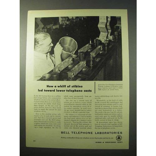 1950 Bell Telephone Ad - Whiff of Stibine Lower Costs