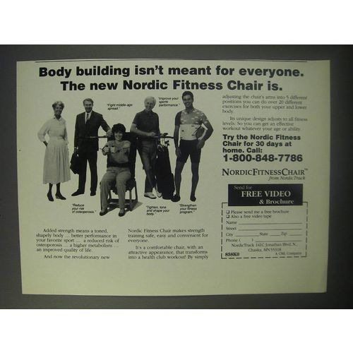 1990 Nordic Fitness Chair Ad - Body building isn't meant for everyone.