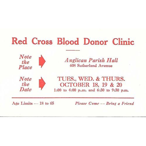 Canada #P94d Red Cross Postal Card, Cameo, USED, Blood Donor reminder