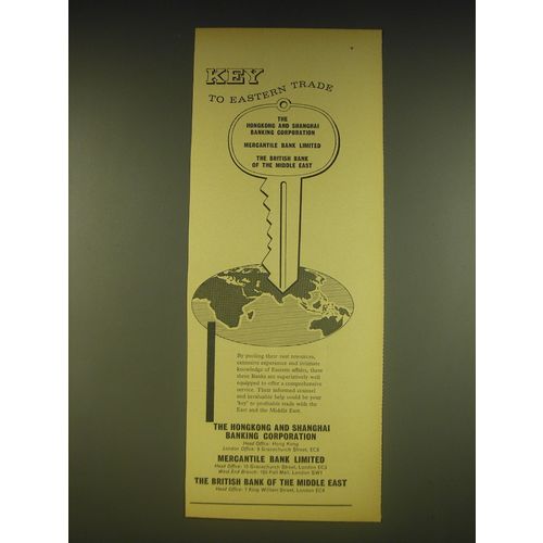 1963 HSBC Mercantile and British Bank of the Middle East Ad - Eastern Trade
