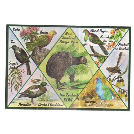 BIRDS & FAUNA OF NEW ZEALAND. multiview. unused postcard c.1972 =