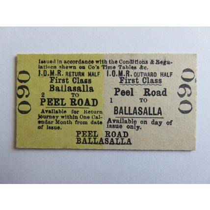 Isle of Man Railway Peel Road-Ballasalla Ticket #60