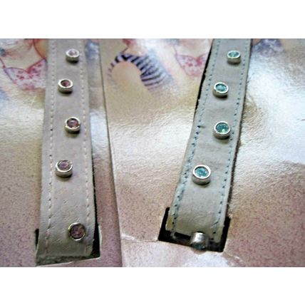 2 Goody Diva Summer Suede Pink Blue Rhinestone Jewel Gem Hair Wraps Head Bands