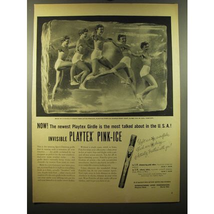 1950 Playtex Pink-Ice Girdle Ad - most talked about in the USA