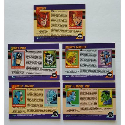 1992 Impel Marvel Universe "Wars" lot of 5 cards in NM Condition