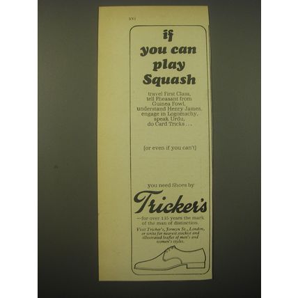 1966 Tricker's Shoes Ad - If you can play Squash