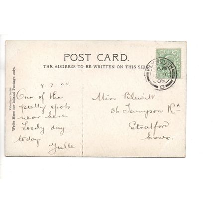 PRINTED POSTCARD OF BEECHWOOD COTTAGE MOUNT EDGCUMBE CORNWALL POSTED 1907 (2927)