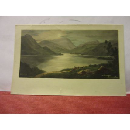 ULLSWATER from GOWBARROW PARK, CUMBRIA antique postcard by E Abraham 1918 pm =