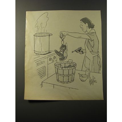 1953 Cartoon by George Price - Lobster Boil