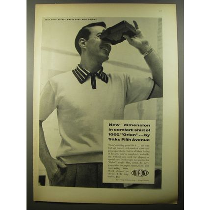 1954 Du Pont Orlon Sportshirt Ad - New dimension in comfort