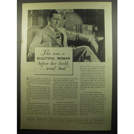 1932 Forhan's Tooth Paste Ad - She was a beautiful woman before her teeth