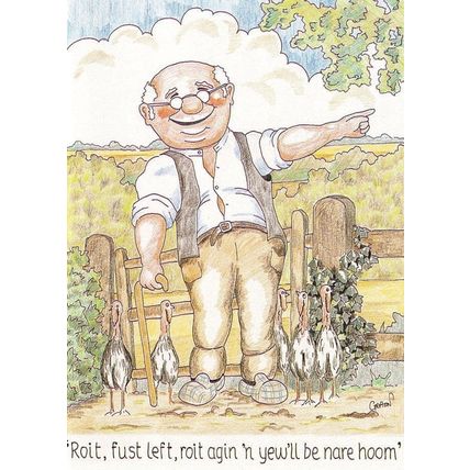 Norwich Farmer Accent Dialect Giving Directions Comic Norfolk Postcard