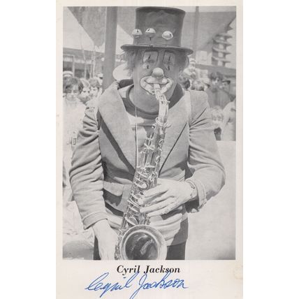 Cyril Jackson Clown Westminster London Saxophone Hand Signed Postcard