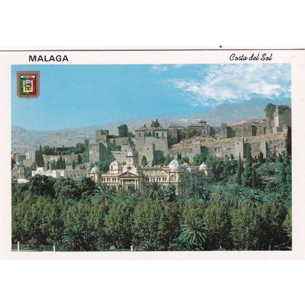 Malaga Alcazaba Spain Postcard used creased