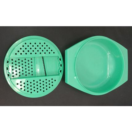 Vintage Tupperware Cheese Grater Shredder & Bowl Jadeite Green Made USA 1970's