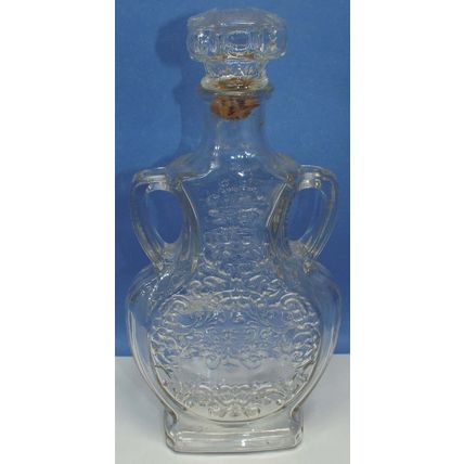 Rare VINTAGE Owens-Illinois Clear Glass Company Whiskry Decanter Bottle W/ Lid
