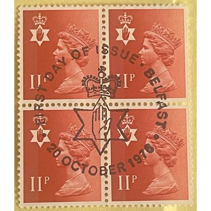 Great Britain QEII Northern Ireland 1976 11p Scarlet Block 4 Used SG NI30 stamp