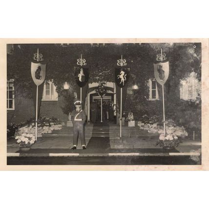 RAF Halton Bucks Military Air Base Entrance Shield Real Photo Old Postcard