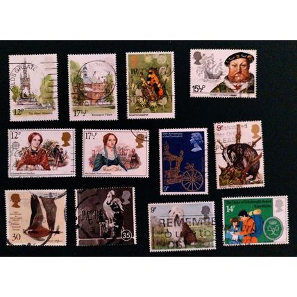 GB 1970s and 80s 12 commemoratives with London Buildings, Wildfowl Trust etc