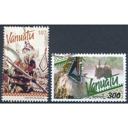 Traditional Dances: 107v & 300v - Vanuatu 1999/2001 - F H - SG 816 & 818