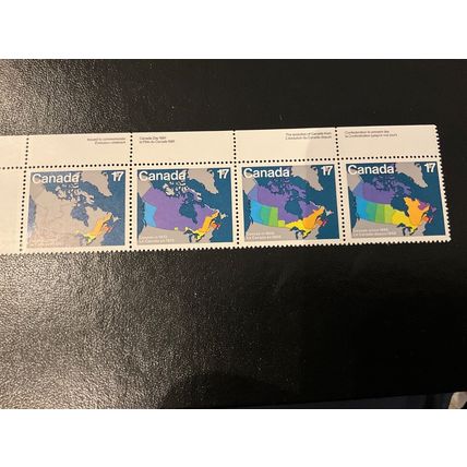 1981 The Evolution of Canada from Confederation to Today - strip of 4
