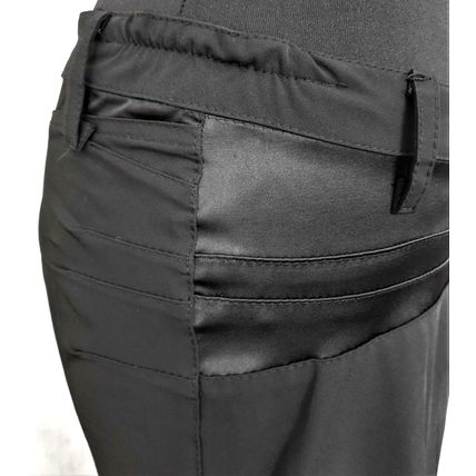 CYL Italy Black Satin Fitted Fluted Unique Vamp Goth Skirt Size S