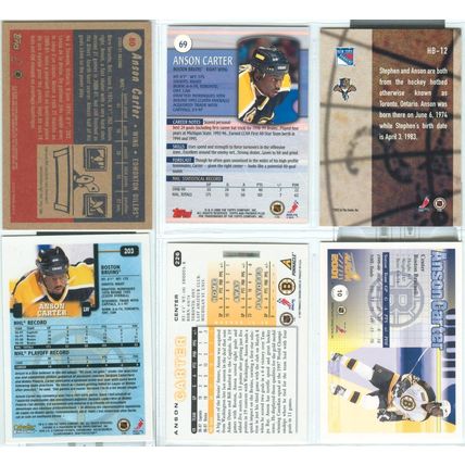 Anson Carter 9x card lot incl Jersey, Insert