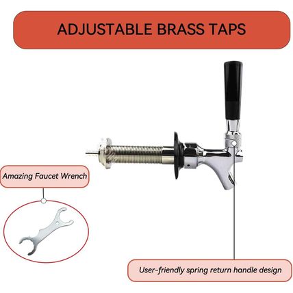 BACOENG 1-Tap Kegerator Kit, Complete Beer Tap Kit for Refrigerator with Stainle