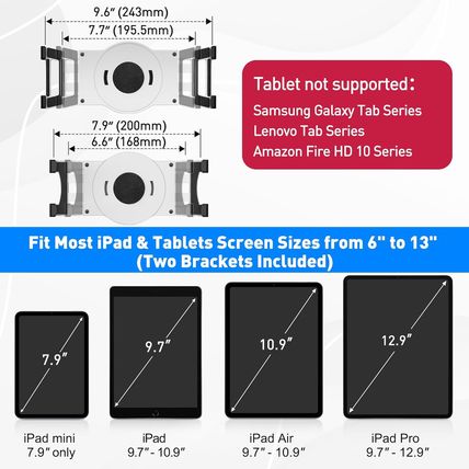 Abovetek Retail Kiosk Ipad Stand, 360° Rotating Commercial POS Tablet Stand, Fit
