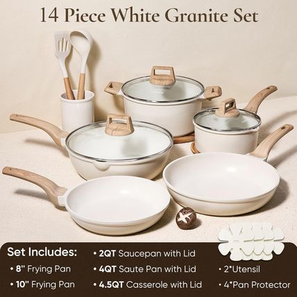CAROTE 14 Pcs Pots and Pans Set Nonstick,Cookware Set Kitchen Cooking Set with U