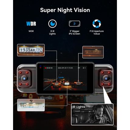 IIWEY N5 4 Channel Dash Cam 360° View, 1080P Front and Rear Inside, Left Right D