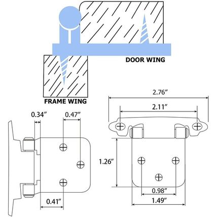 20 Pairs 40 Units Goldenwarm Kitchen Cabinet Hinges Brass Flush Hinges Self Clos