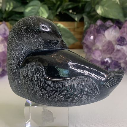 Aardik Collection Carved Black Soapstone Loon/Duck Bird Vintage 1972 Canada 4.25