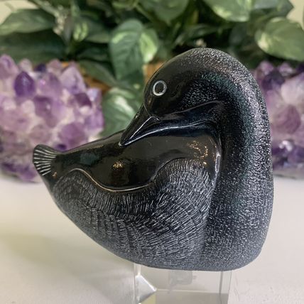 Aardik Collection Carved Black Soapstone Loon/Duck Bird Vintage 1972 Canada 4.25