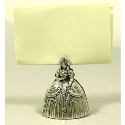 Antique Figural Silver Plated Menu Holder Place Marker Elldee French German DRGM