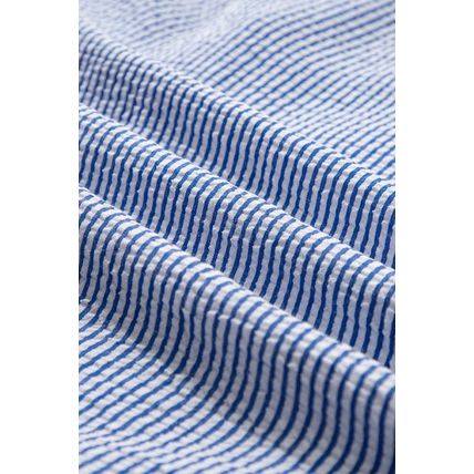 Sky Blue Stripe Lace Patchwork Crew Neck Tank Top