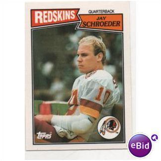 1987 Topps American NFL Football picture card No.16 Redskins, Jay Schroeder