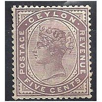 Ceylon 1886 SG195 5c Dull Purple Mounted Mint ..