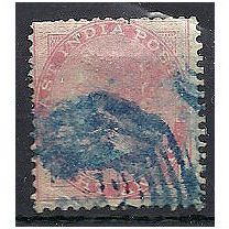 India 1865 SG65 8a Carmine Good Used BLUE Cancel. .