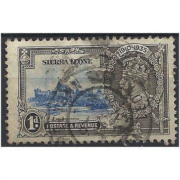 Sierra Leone 1935 SG181 1d Ultramarine & Grey-Black Silver Jubilee G/F Used ..