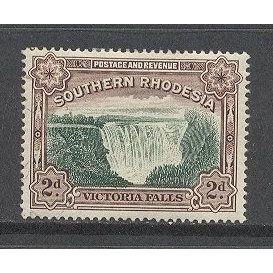 SouthernRhodesia.SG35 2d Victoria Falls(Green&Chocolate).Perfs Unchcked.MM.Mar16