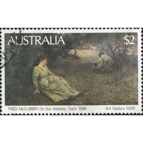 AUSTRALIA, FINE ART, On The Wallaby Track, McCubbin, brown 1981, $2, #3