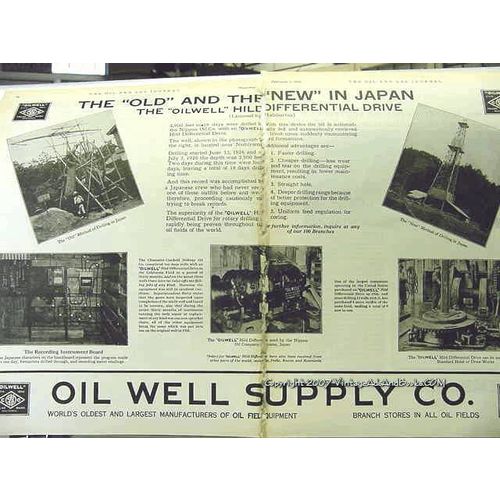 OIL WELL SUPPLY COMPANY 1928 old new Japan oilwell Nippon vintage ad