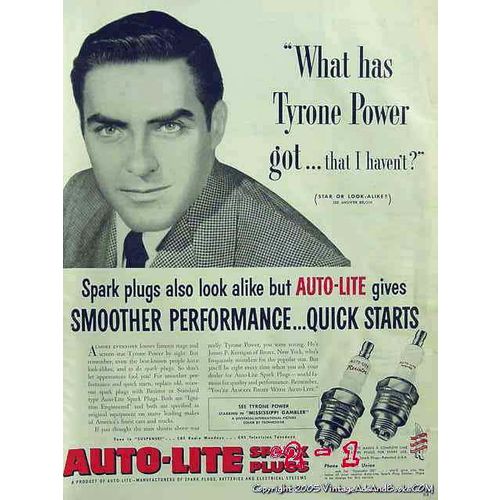 AUTO LITE SPARK PLUGS 1953 James Kerrigan Bronx NY car vintage ad