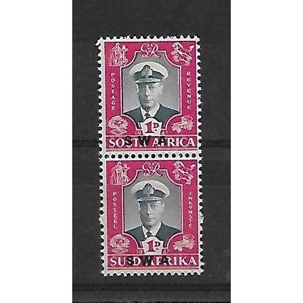 SouthWestAfrica.SG134 1d King George VI Pair.Unmounted Mint.May21a
