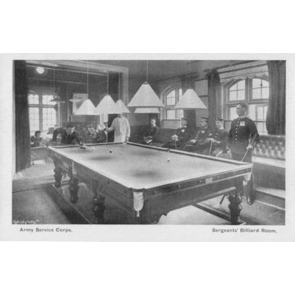 Sergeants Billiard Room Army Service Corps Gale & Polden Military Postcard