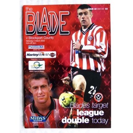 2002 programme Sheffield United v. Stockport County