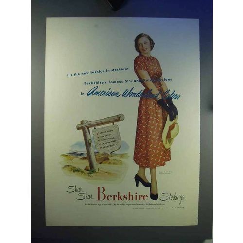 1948 Berkshire Stockings Ad, American Wonderland Colors