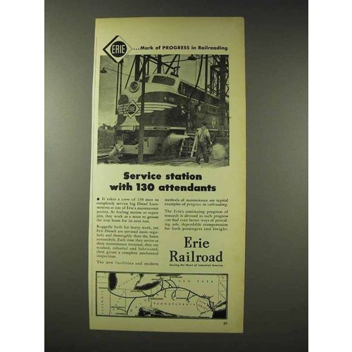 1948 Erie Railroad Ad - Service Station 130 Attendants