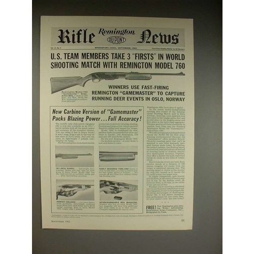 1961 Remington Model 760 Gamemaster Rifle Ad!